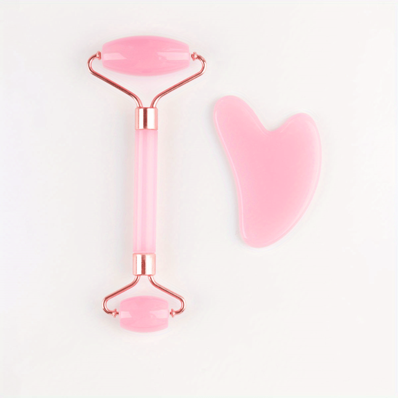 Rose Quartz Jade Roller & Gua Sha - Facial Beauty Roller & Skin Care Tools