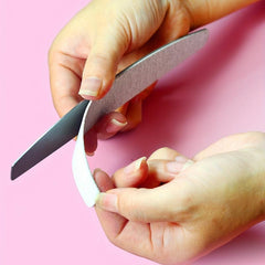 Nail Polishing Tool Set Half Moon Stainless Steel Sheet 10 Replaceable Sandpaper