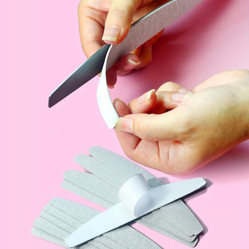Nail Polishing Tool Set Half Moon Stainless Steel Sheet 10 Replaceable Sandpaper