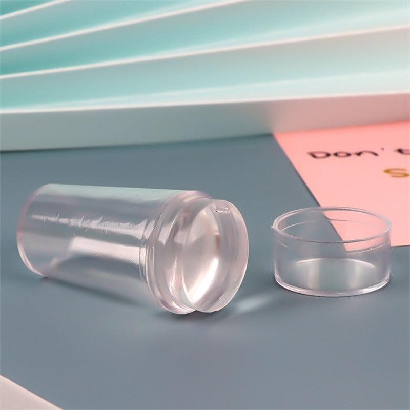 Transparent Nail Stamper With Scraper 2pcs Jelly Silicone Stamp