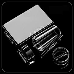 Transparent Nail Stamper With Scraper 2pcs Jelly Silicone Stamp