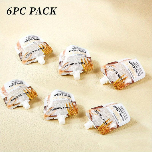 6pcs Organic Rice Hand Creams Nourishing Hydrating Portable Travel Size