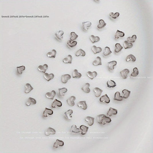50pcs 3D Heart Nail Art Resin Jewelry for Nails
