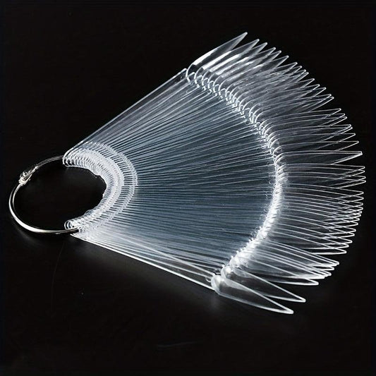 50 Pcs Fan Shape Nail Art Tips Display Holder