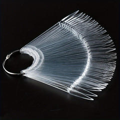 50 Pcs Fan Shape Nail Art Tips Display Holder