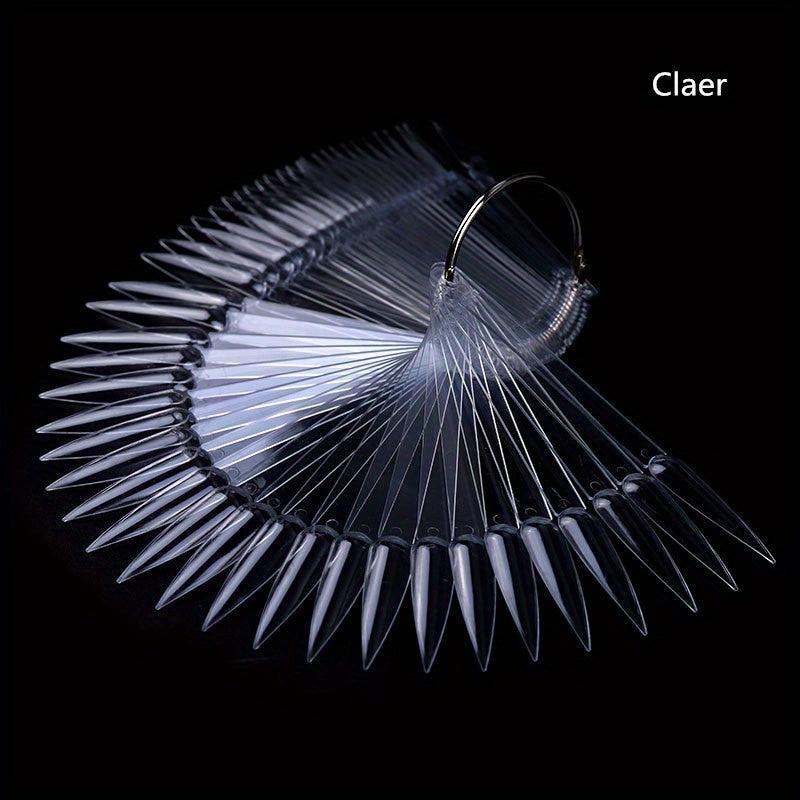 50 Pcs Fan Shape Nail Art Tips Display Holder