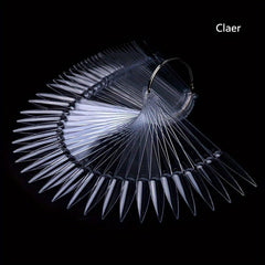 50 Pcs Fan Shape Nail Art Tips Display Holder