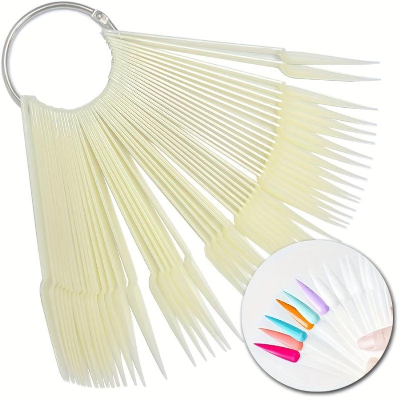 50 Pcs Fan Shape Nail Art Tips Display Holder