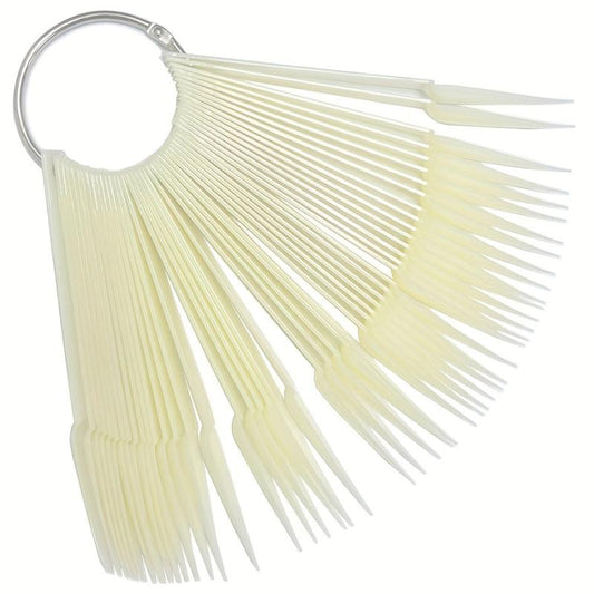 50 Pcs Fan Shape Nail Art Tips Display Holder