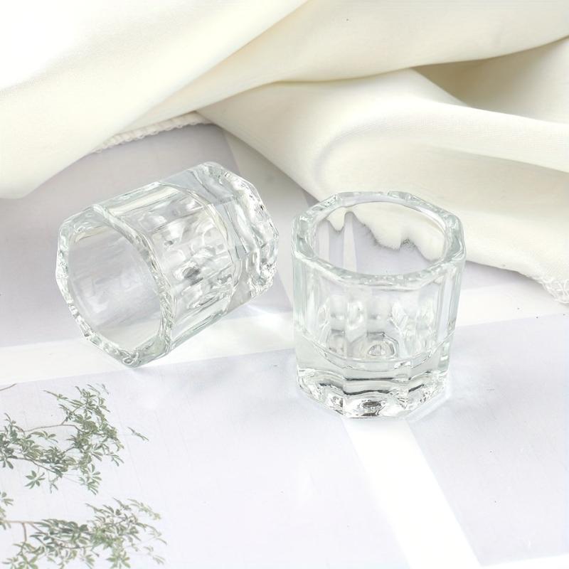 Glass Nail Cup Acrylic Liquid Dappen Dish Nail Powder Holder