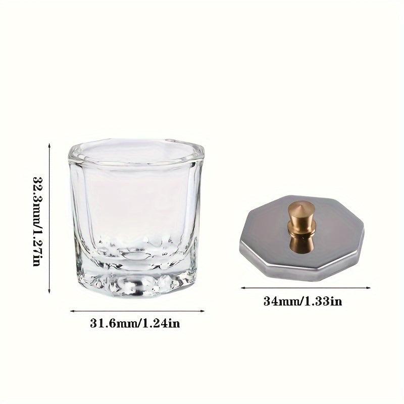 Glass Nail Cup Acrylic Liquid Dappen Dish Nail Powder Holder