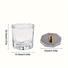 Glass Nail Cup Acrylic Liquid Dappen Dish Nail Powder Holder