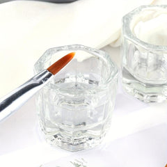 Glass Nail Cup Acrylic Liquid Dappen Dish Nail Powder Holder