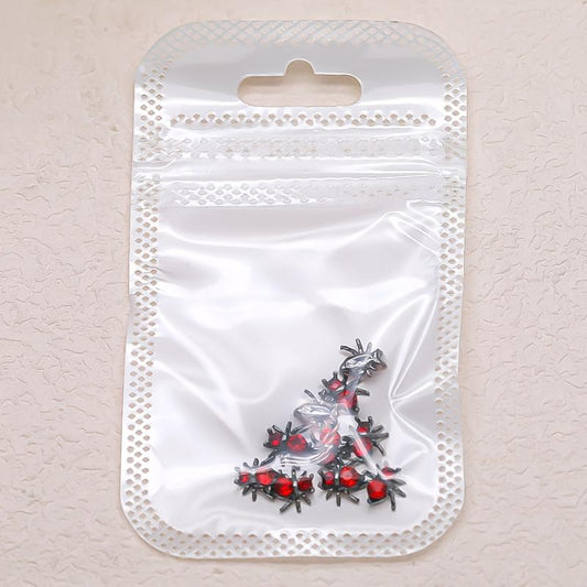 10pcs Halloween Spider Nail Art Charms With Rhinestones Pearls