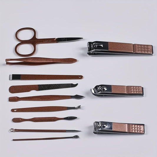12 Pcs Nail Clippers Set Stainless Steel Manicure Pedicure Kit with Storage Bag