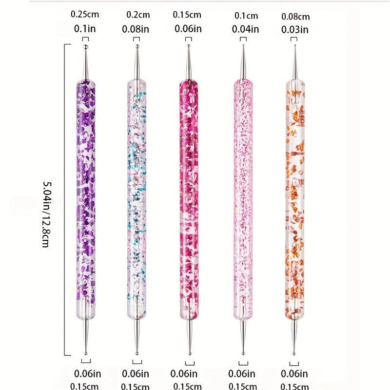Acrylic Sequin Nail Art Pen Set with Phototherapy Brush