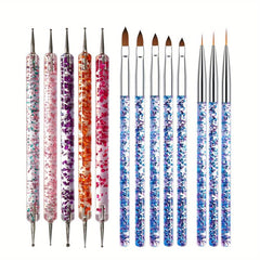 Acrylic Sequin Nail Art Pen Set with Phototherapy Brush