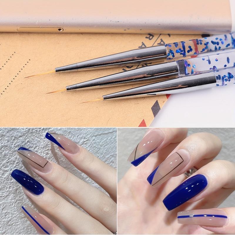 Acrylic Sequin Nail Art Pen Set with Phototherapy Brush