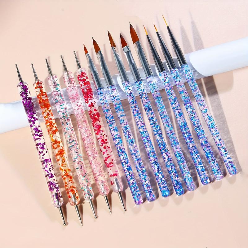 Acrylic Sequin Nail Art Pen Set with Phototherapy Brush