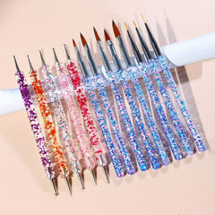 Acrylic Sequin Nail Art Pen Set with Phototherapy Brush