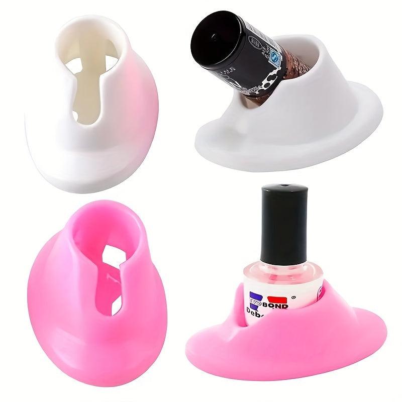 5pcs Pink Anti-Spill Nail Polish Bottle Holder for Salon Manicure Pedicure