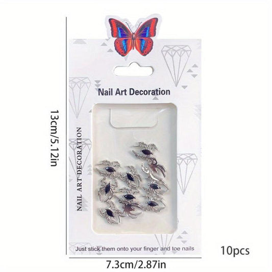 Spider Nail Art Charms with Rhinestones 3D Alloy Spider Nail Gem Accessory