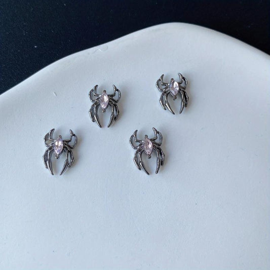 5pcs Halloween Spider Bat Nail Art Charms With Rhinestones