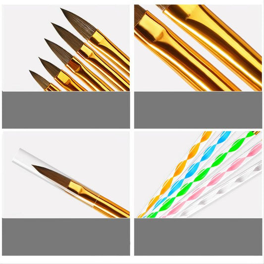Professional Nail Gel Pens Set with Acrylic Gel Builder Cuticle Pusher