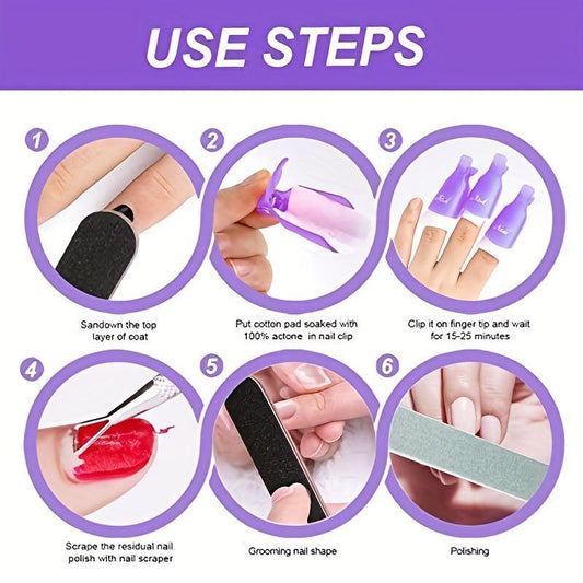 Gel Nail Polish Remover Kit with Tools