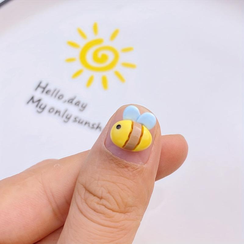 20pcs Mini Bee 3D Charms Nail Art Decoration For Women Girls