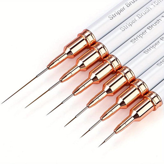 6pcs Striping Nail Art Brushes Set Fine Striper Brush for Long Details