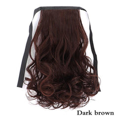 Brown Heat Resistant Synthetic Hair Ponytail Extensions Drawstring Ponytail 12