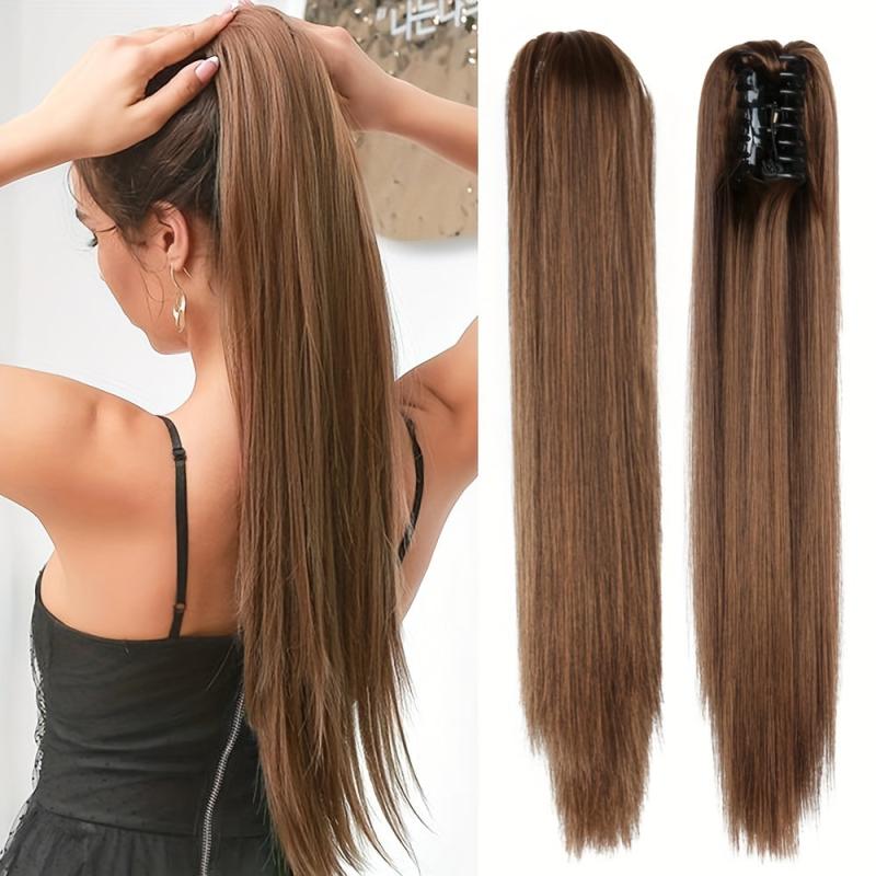 Long Straight Ponytail Hair Extensions 55-88cm Claw Clip Hairpieces