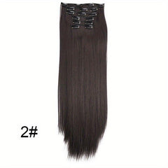 Straight Hair Extensions Invisible Heat Resistant Hairpieces for Women
