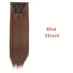 Straight Hair Extensions Invisible Heat Resistant Hairpieces for Women