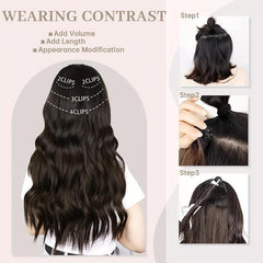 Long Wavy Curly Hair Extensions Clip-In Full Head Synthetic Hair Pieces