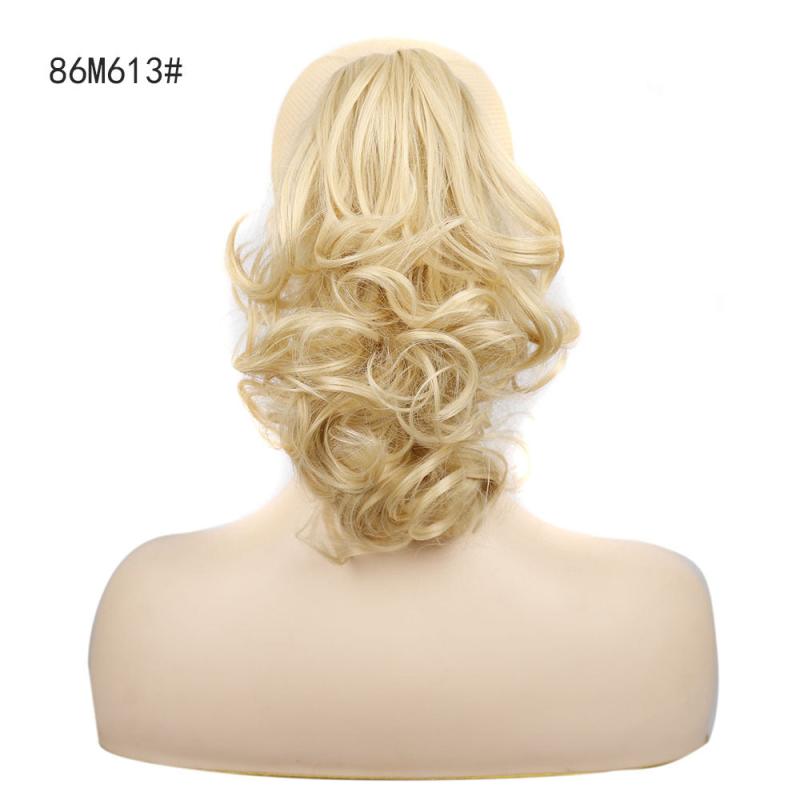 Blonde Mixed Drawstring Ponytail Long Wavy Hair Extension Synthetic Hairpieces