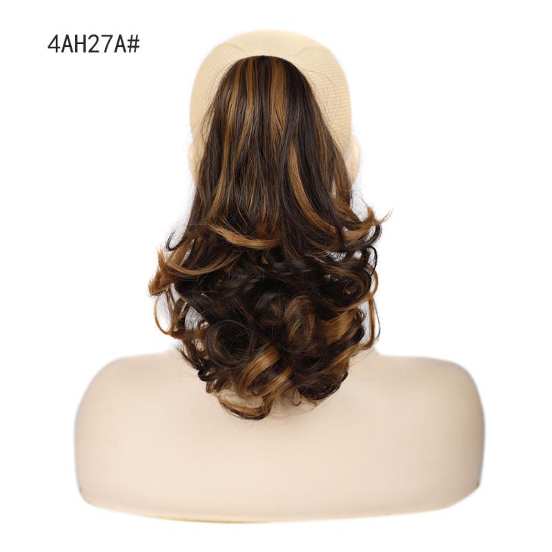 Blonde Mixed Drawstring Ponytail Long Wavy Hair Extension Synthetic Hairpieces