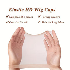 2pcs HD Wig Caps For Women Lace Front Wig Stocking