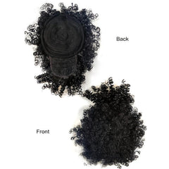 Kinky Curly Hair Afro Puff Ponytail with Bangs