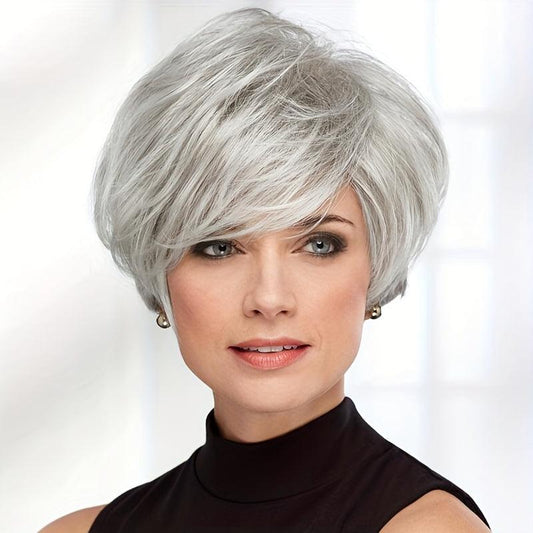 Pixie Cut Wig With Bangs Synthetic Heat Resistant
