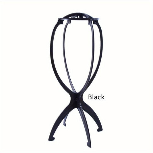 Plastic Wig Head Holder Mannequin Stand Portable Folding Flexible Wig Stand