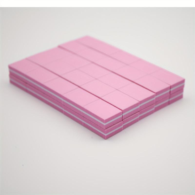 3pcs Mini Small Sponge File Blocks Pink Purple Nail Polishing Rubbing Strip