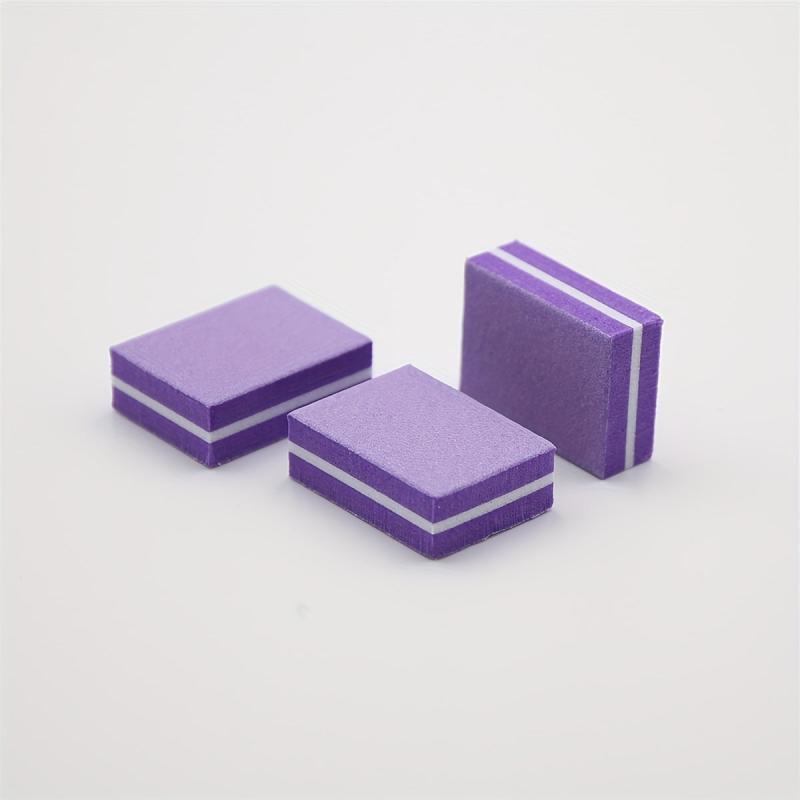 3pcs Mini Small Sponge File Blocks Pink Purple Nail Polishing Rubbing Strip