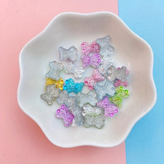 30pcs Colorful Mini Bear Nail Art Rhinestones for DIY Nail Art Decoration