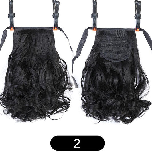 Short Curly Ponytail Hairpiece Heat Resistant Synthetic Drawstring