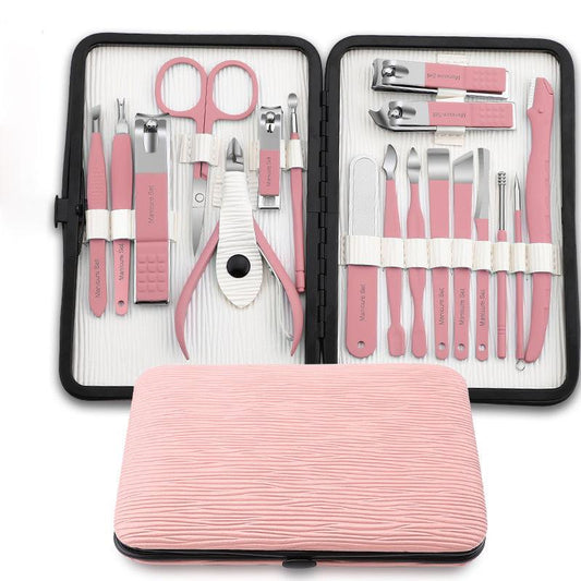 Manicure Set Stainless Steel Nail Clippers Pedicure Kit with Portable Bag