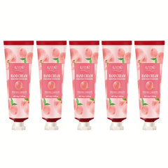 5 Pcs Honey Peach Hand Cream for Dry Skin - Deeply Moisturizing Hand Lotion