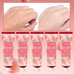 5 Pcs Honey Peach Hand Cream for Dry Skin - Deeply Moisturizing Hand Lotion