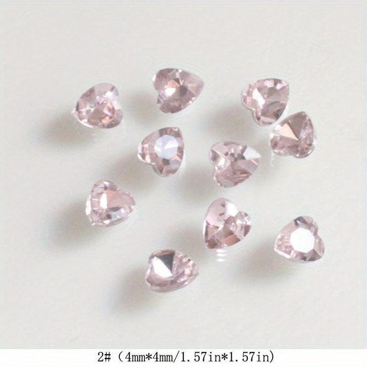 3D Pointed Bottom Heart Rhinestone Nail Art Jewelry Nail Art Charms